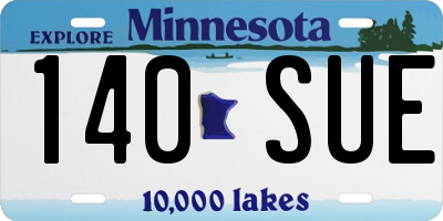 MN license plate 140SUE