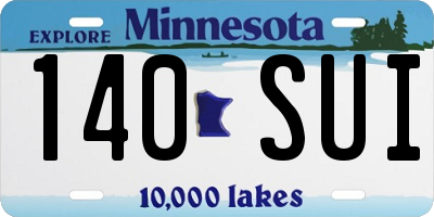 MN license plate 140SUI