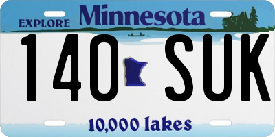 MN license plate 140SUK