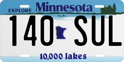 MN license plate 140SUL