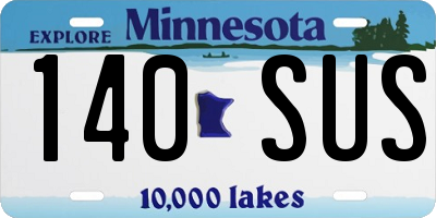 MN license plate 140SUS