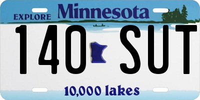 MN license plate 140SUT