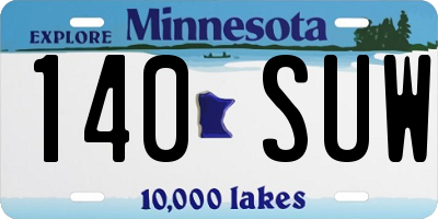 MN license plate 140SUW
