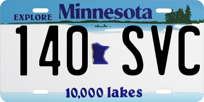 MN license plate 140SVC