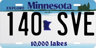 MN license plate 140SVE