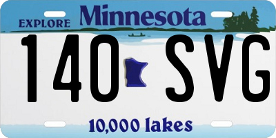 MN license plate 140SVG