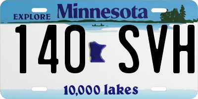MN license plate 140SVH