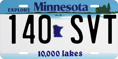 MN license plate 140SVT