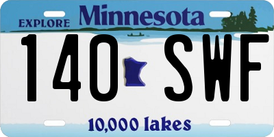 MN license plate 140SWF