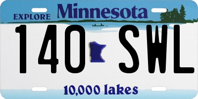 MN license plate 140SWL
