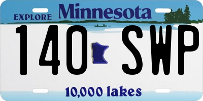 MN license plate 140SWP