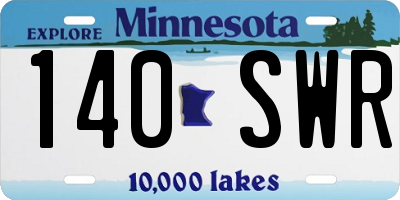 MN license plate 140SWR
