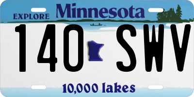 MN license plate 140SWV