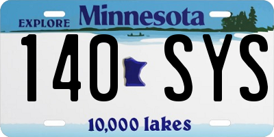 MN license plate 140SYS