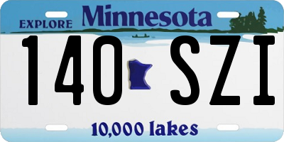 MN license plate 140SZI