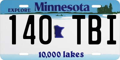 MN license plate 140TBI