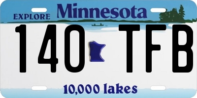 MN license plate 140TFB