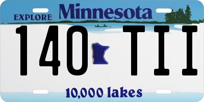 MN license plate 140TII