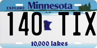 MN license plate 140TIX