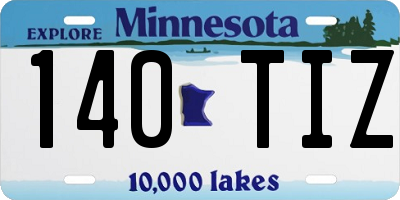 MN license plate 140TIZ