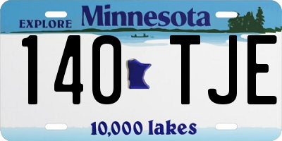 MN license plate 140TJE