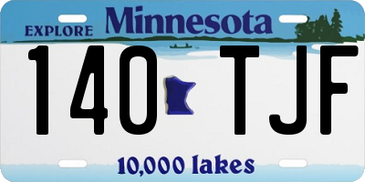 MN license plate 140TJF