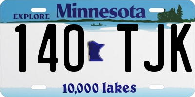 MN license plate 140TJK