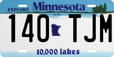 MN license plate 140TJM