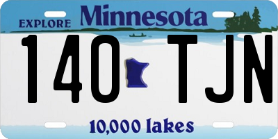 MN license plate 140TJN