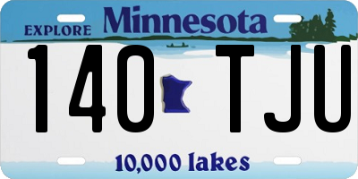 MN license plate 140TJU