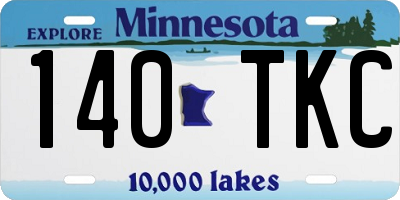 MN license plate 140TKC