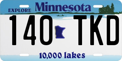 MN license plate 140TKD