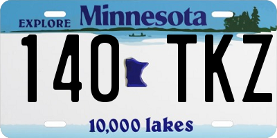 MN license plate 140TKZ