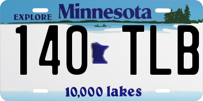 MN license plate 140TLB