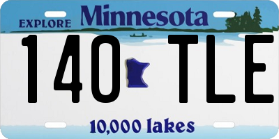 MN license plate 140TLE