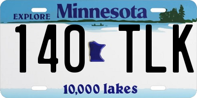 MN license plate 140TLK