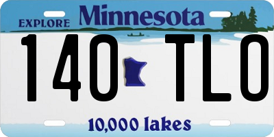 MN license plate 140TLO