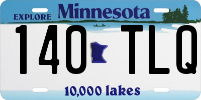 MN license plate 140TLQ