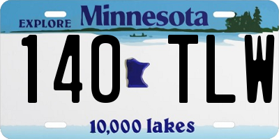 MN license plate 140TLW