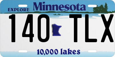 MN license plate 140TLX