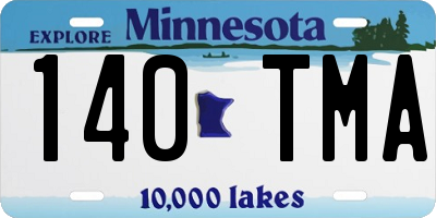 MN license plate 140TMA