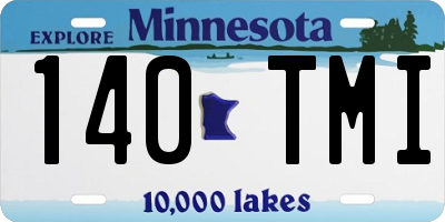 MN license plate 140TMI