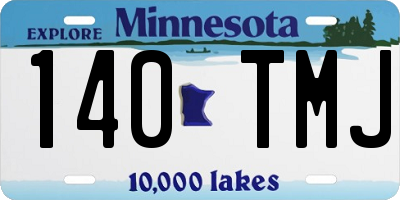 MN license plate 140TMJ