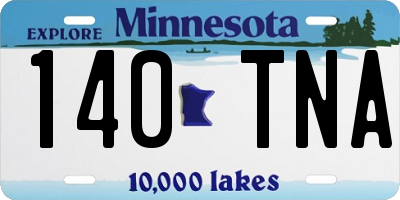 MN license plate 140TNA
