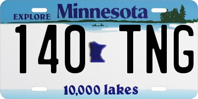MN license plate 140TNG