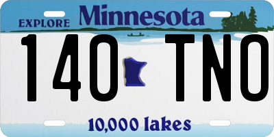 MN license plate 140TNO