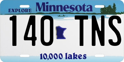 MN license plate 140TNS