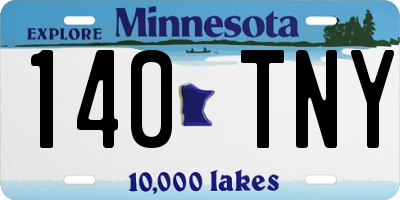 MN license plate 140TNY