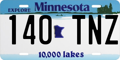 MN license plate 140TNZ