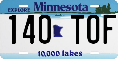 MN license plate 140TOF